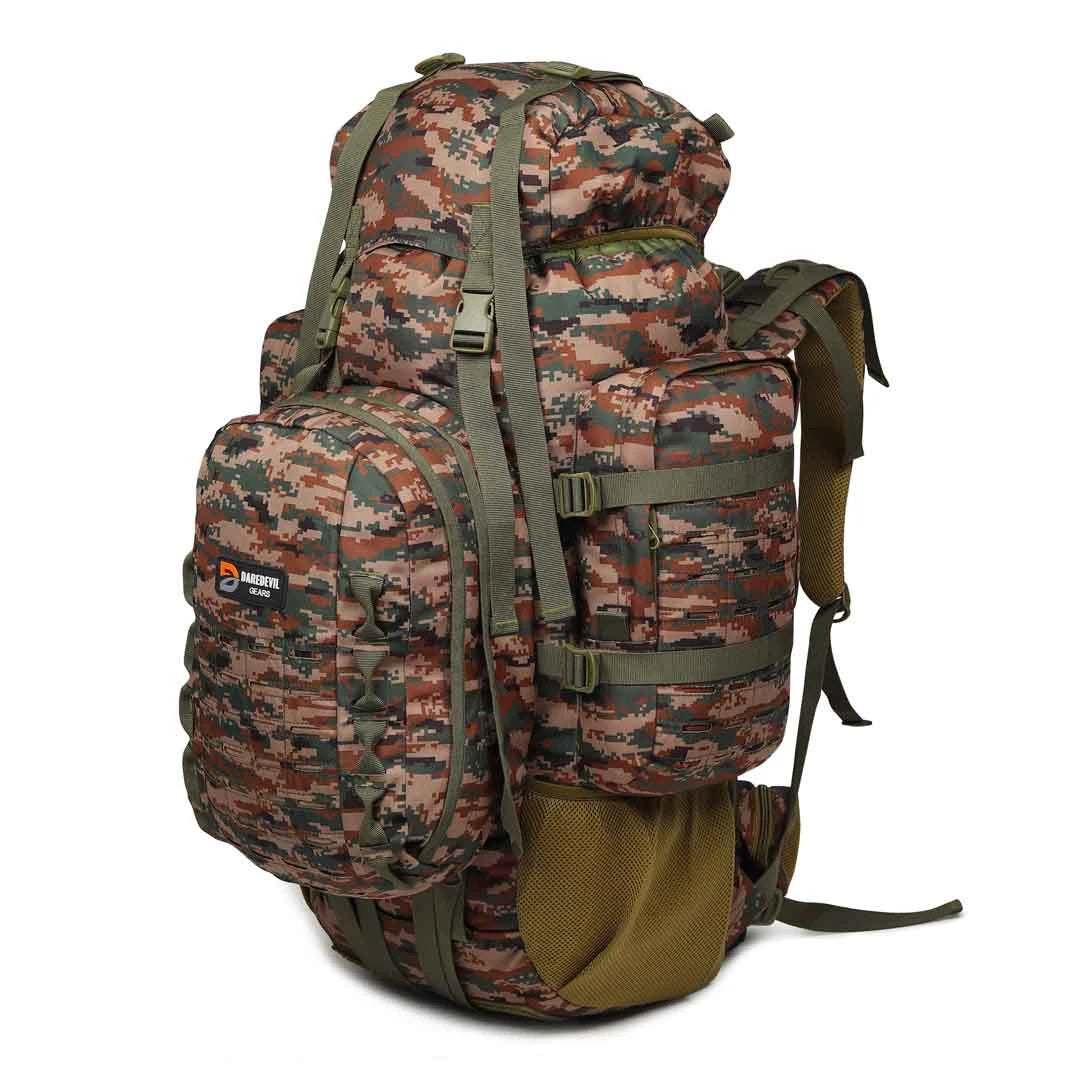 Side view showing external hanging loops for gear