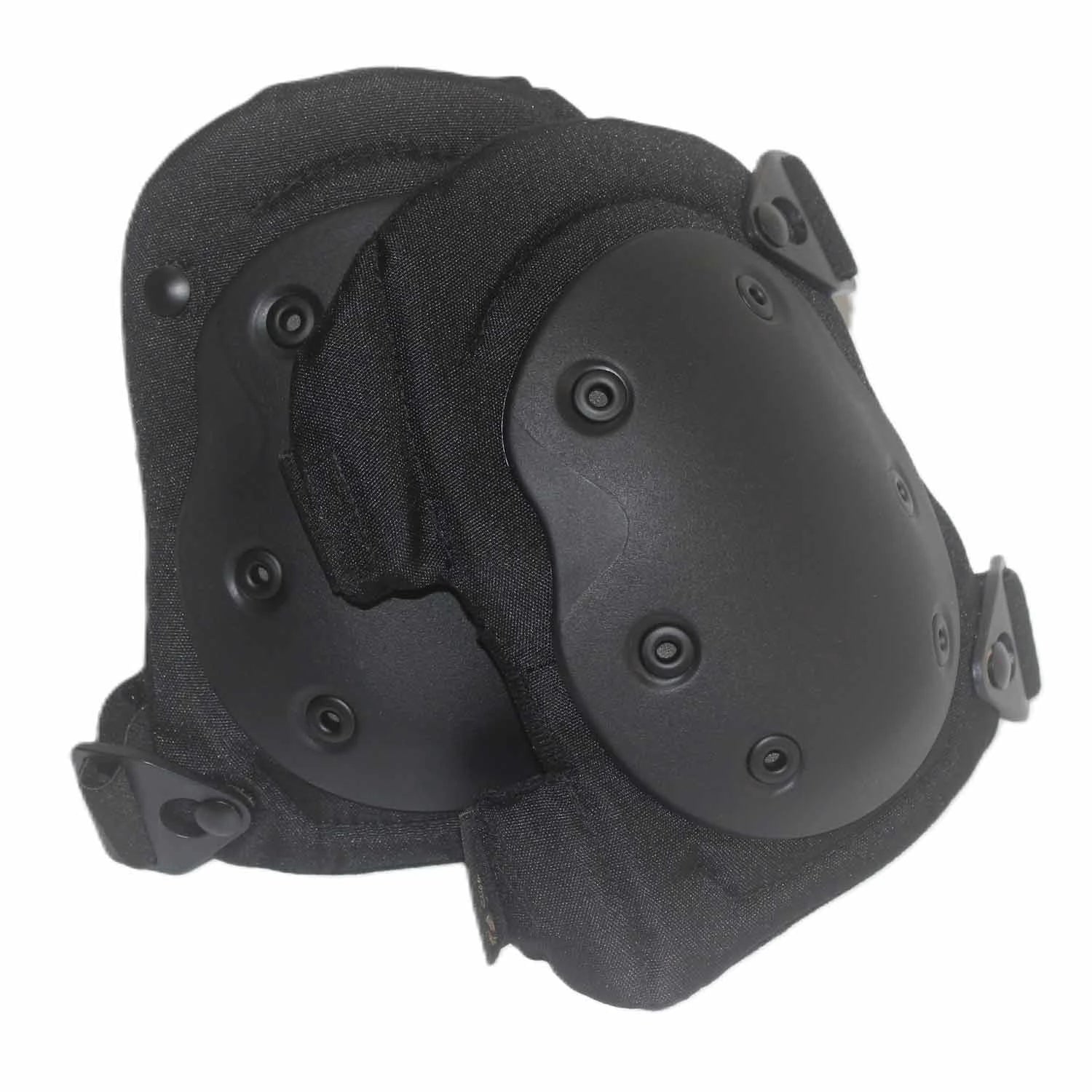 Front view of tactical knee guard with foam padding