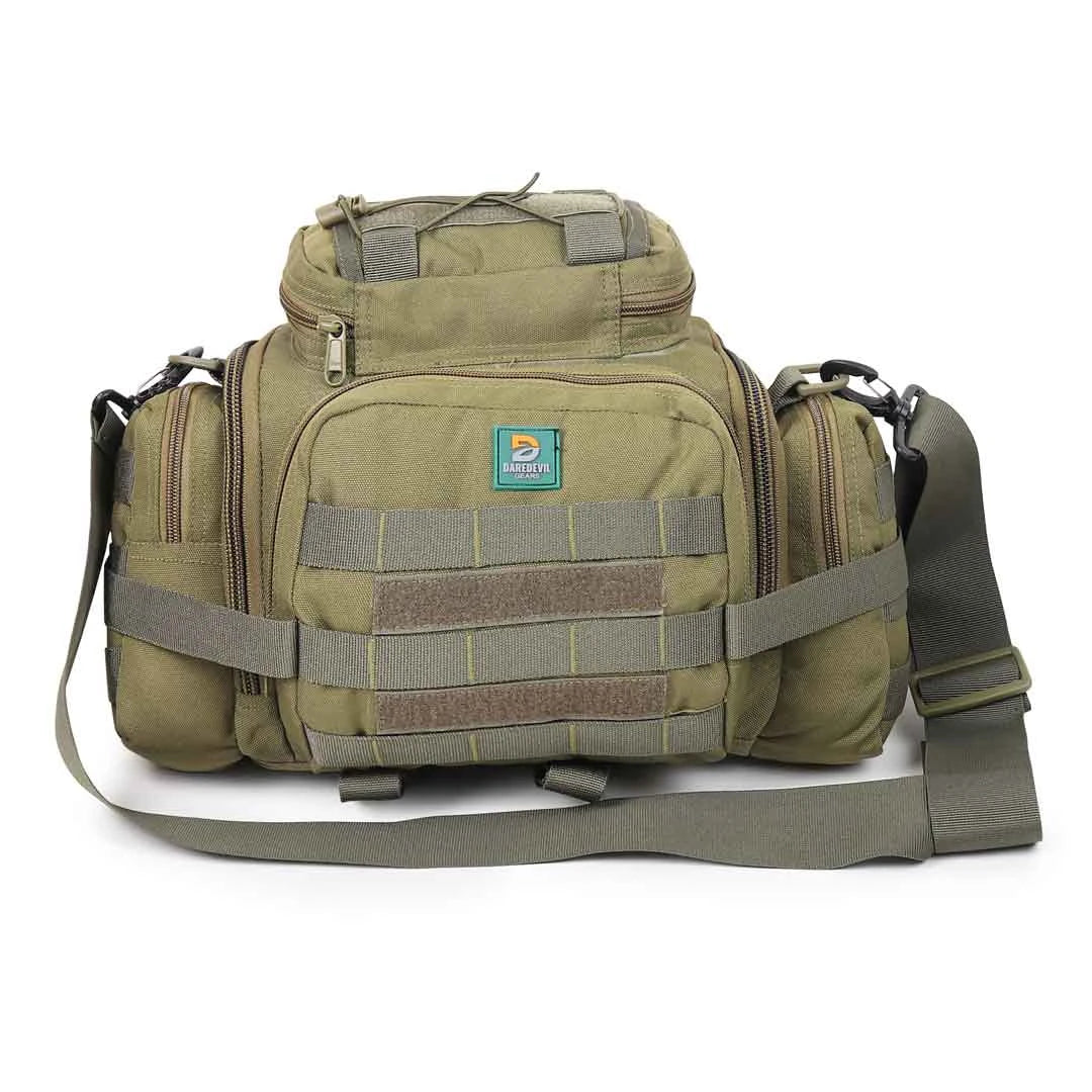 Olive Green Tactical Waist Bag - Front View