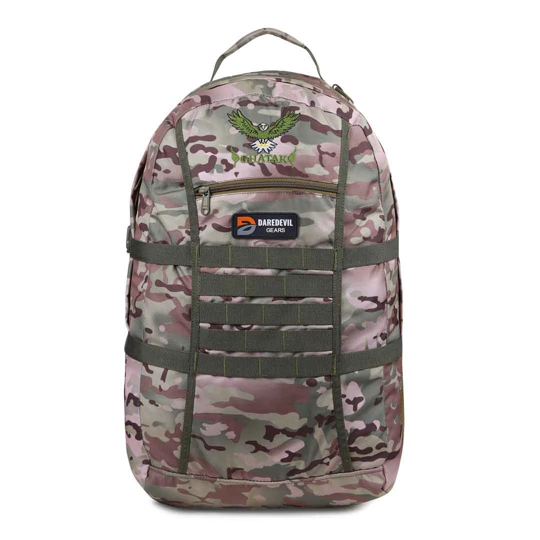 MOLLE system and heavy-duty stitching on military backpack